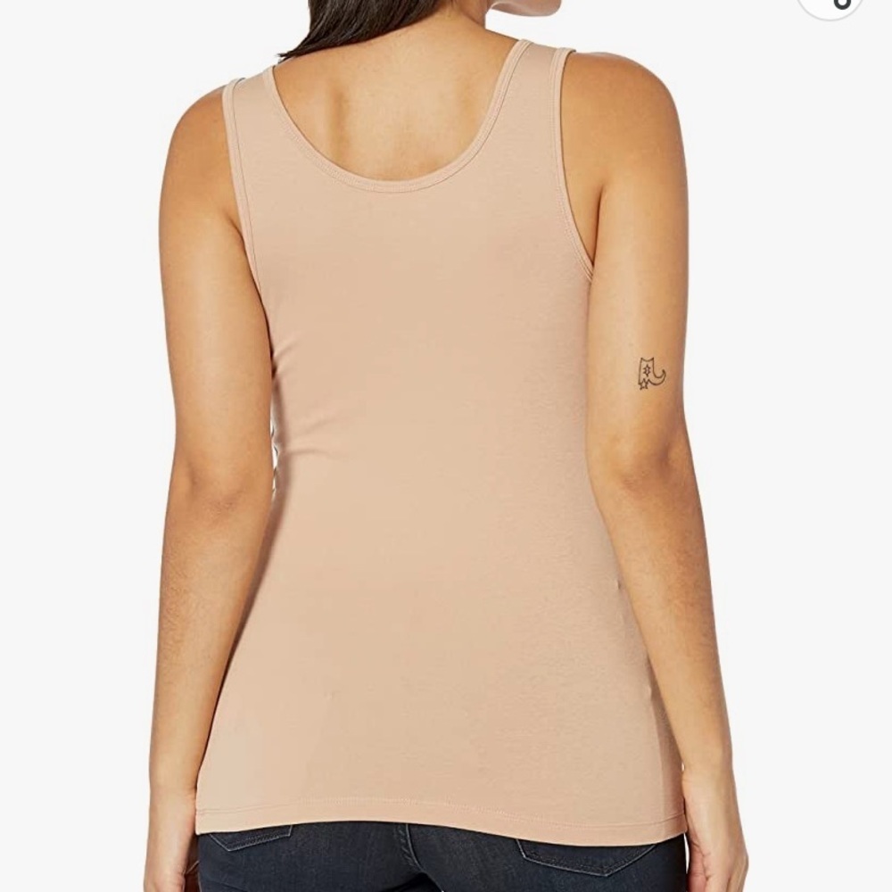 Slim Fit Scoop Neck Tank-beige - Picture 2 of 10